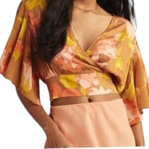 Anthropologie Tiny Womens M Olympia Faux Wrap Top‎ NWT